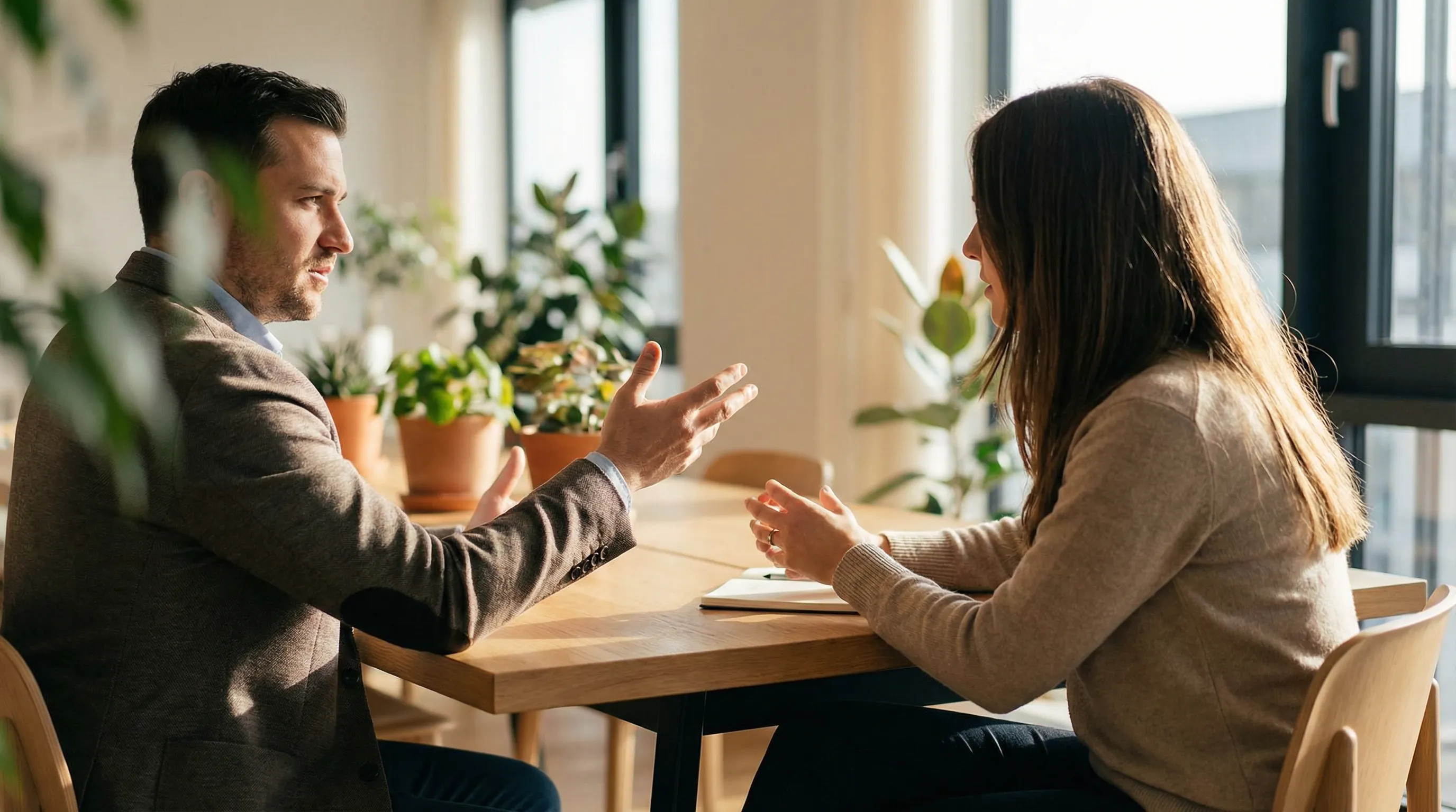 Sparring conversation between two people