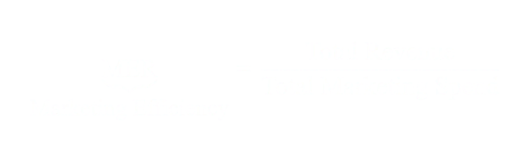 MER equals Total Revenue divided by Total Marketing Spend