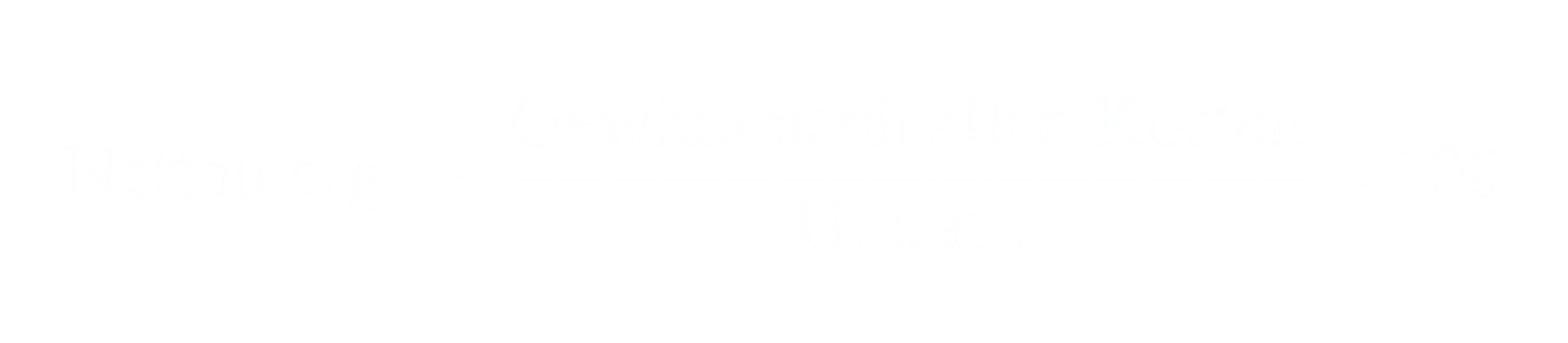Nettomarge gleich Gewinn nach allen Kosten geteilt durch Umsatz mal 100
