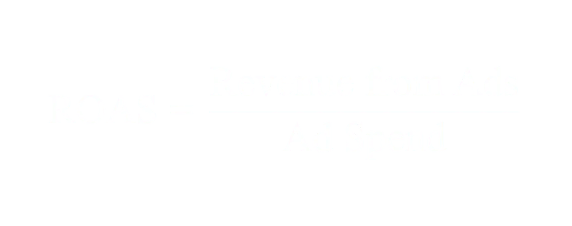 ROAS equals Revenue from Ads divided by Ad Spend
